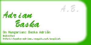 adrian baska business card